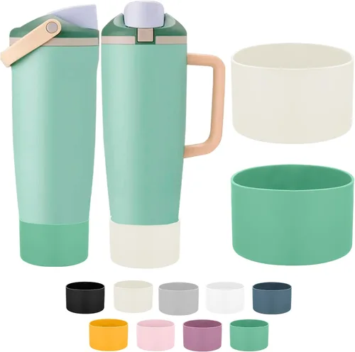 Miniatura 19 de Mity rain 2 piezas de botas protectoras de silicona para botellas y vasos FreeSip Sway de Owala de 30 oz y 40 oz - Accesorios para owala, mejora