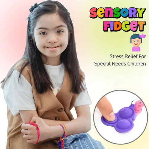 Miniatura 5 de UpBrands 48 pulseras mejoradas con cremallera Pop-It para niños, juguetes antiestrés para TDAH, juguetes para aliviar la ansiedad, kit