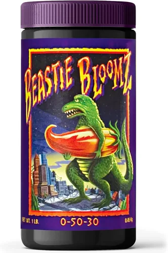 Fox Farm Beastie Bloomz Fertilizante soluble – Fertilizante de alto fósforo para floración media a tardía, pH equilibrado – Apoya el desarrollo de