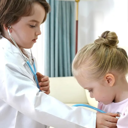 Miniatura 7 de Phobby Juguete de estetoscopio para niños, paquete de 10 juguetes de estetoscopio de trabajo real para niños pequeños de 3, 4, 5, juego de doctor