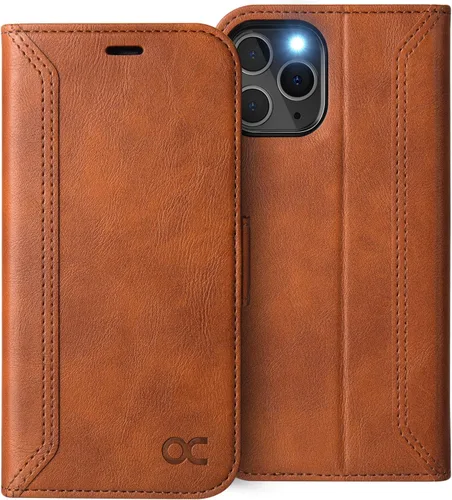 Miniatura 13 de OCASE Compatible con Funda iPhone 12/Compatible con Funda Billetera iPhone 12 Pro, Funda de Cuero PU con Tapa y Portadores de Tarjetas con Bloqueo