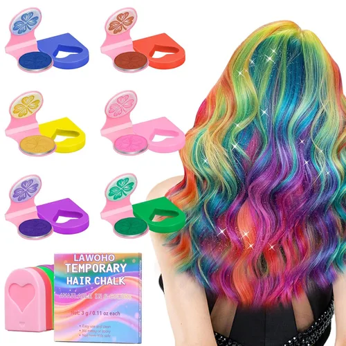 Miniatura 9 de Set de peine de tiza para el cabello temporal de 10 colores brillantes - Regalos de cumpleaños para niñas de 8, 9, 10, 11, 12 años, disfraces