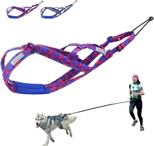 Miniatura 7 de PET ARTIST Arnés de tracción de peso para perro, entrenamiento de velocidad, arnés de trineo para perros medianos y grandes, azul, XL