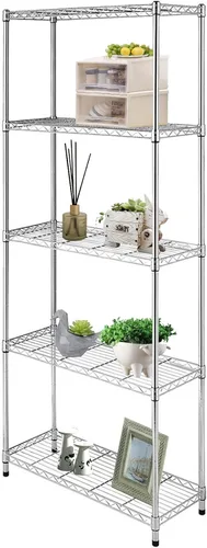 Miniatura 6 de BELANITAS Estantes de almacenamiento de metal, estantería de alambre de 5 niveles con certificación NSF, estantería de alambre de 21 x 11 x 59