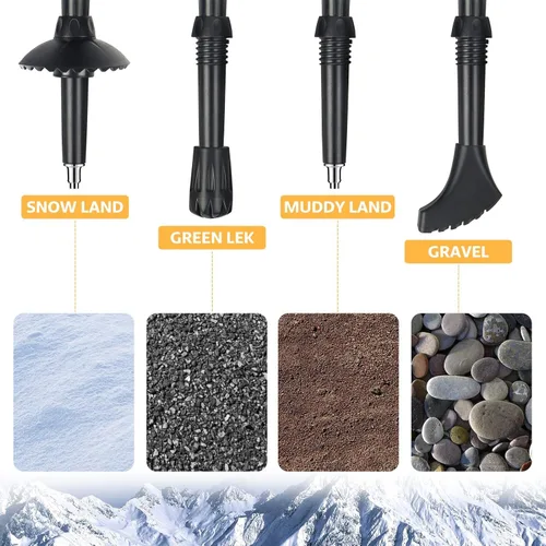 Miniatura 5 de Covacure Trekking Poles Collapsible Hiking Poles - 2 Pcs Aluminum Alloy 7075 Trekking Sticks with Quick Lock System, Telescopic, Collapsible for