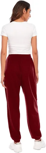 Miniatura 6 de Lastesso Pantalones deportivos de cintura alta para mujer, pantalones deportivos holgados con cintura elástica, pantalones de entrenamiento