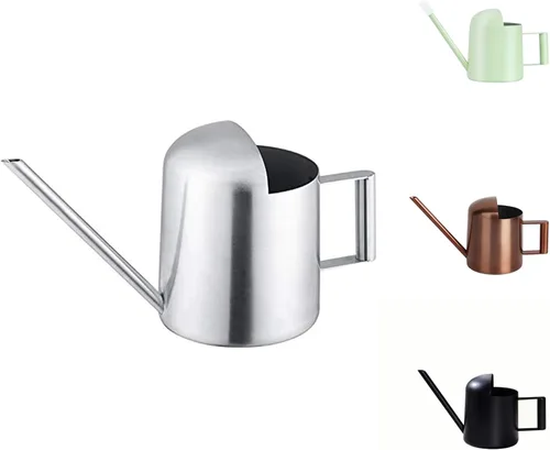 Miniatura 9 de Regadera Mini, 300ml/10oz de Acero Inoxidable con Boquilla Larga, Regadera Pequeña para Plantas de Interior, Suculentas, Hierbas (Verde)