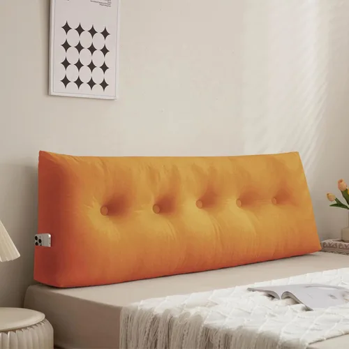 Miniatura 10 de Almohada triangular para cabecero de cama individual, cojín de cuña para cabecero, color verde aguamarina, 39 x 4.7 x 15.7 pulgadas, cojines de cuña