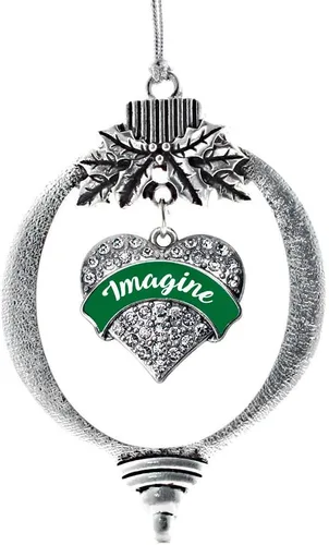 Miniatura 82 de Inspired Silver - Red Merry - Adorno de Navidad plateado - Adorno de árbol de Navidad con dije de corazón con circonita cúbica - Decoración colgante