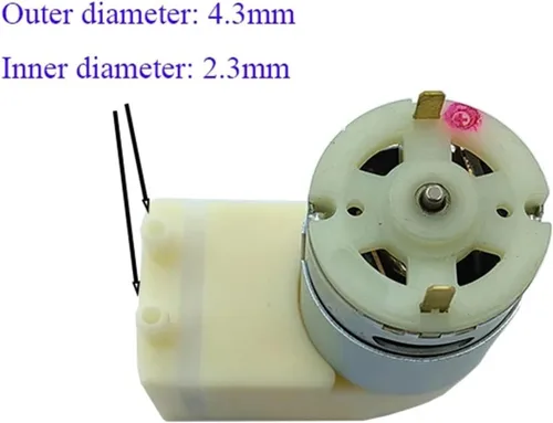Miniatura 4 de 1 unids DC12V -80Kpa Gran Flujo Mini 385 Motor Bomba de Aire de Vacío de Presión Negativa Bomba de Diafragma de Succión Packer Inflador Tanque