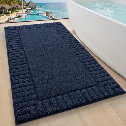 Miniatura 27 de LUMI Alfombras de baño antideslizantes con parte trasera de goma, alfombra de baño de microfibra de felpa extrasuave, absorbente, lavable a máquina