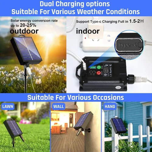 Miniatura 6 de Guirnalda de luces solares de Navidad actualizadas para exteriores, impermeables, paquete de 2 unidades en total de 144 pies, 400 luces LED