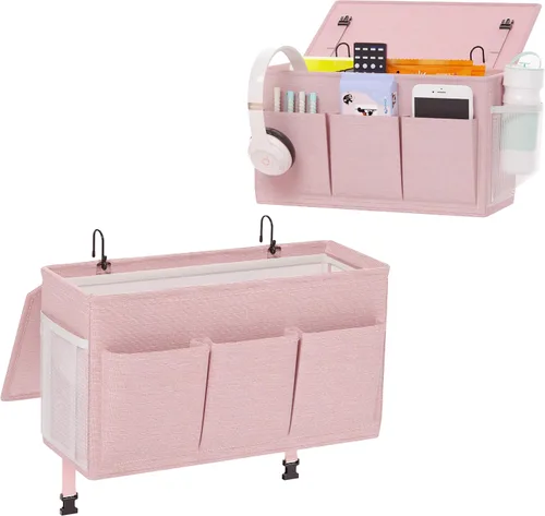 Miniatura 26 de Edudif Organizador de Cabecera de Doble Propósito, Organizador de Cama con 6 Bolsillos, Solución de Almacenamiento Versátil para Mesita de Noche
