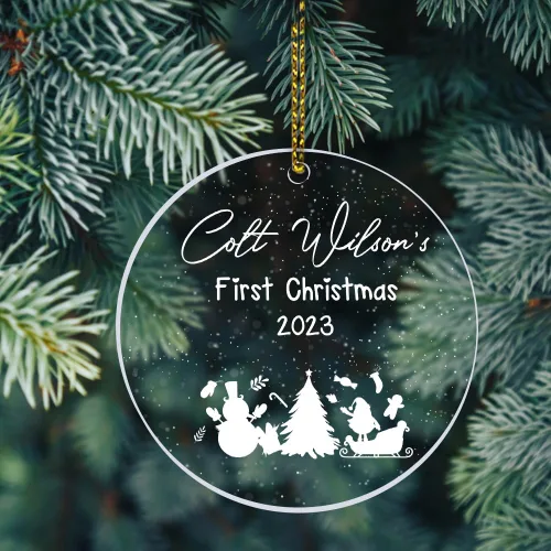 Miniatura 20 de Adornos personalizados de primera Navidad para bebés 2023, adorno del desierto de cactus, adorno de la primera Navidad del bebé, adornos Bebé 16