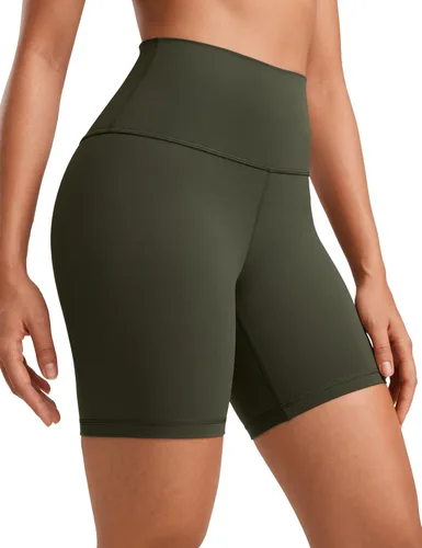 CRZ YOGA ButterLuxe Pantalones cortos de ciclismo para mujer, de elastano, de tiro alto, 6 pulgadas, para entrenamiento, correr, voleibol y yoga
