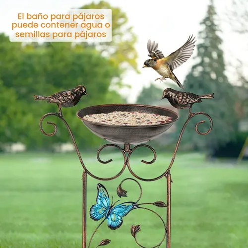 Miniatura 5 de LEWIS&WAYNE Enrejado de Jardín Baño para Pájaros al Aire Libre, Enrejado de 40 Pulgadas de Hierro Antiguo para Plantas de Jardín Decorativo