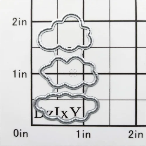 Miniatura 2 de DzIxY Nubes irregulares Troqueles de corte de metal para kit de fabricación de tarjetas, troqueles de papel en relieve, plantillas para máquina