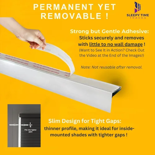 Miniatura 8 de Tiras de bloqueo de luz – Blancas 152 cm, Juego de 2 – Bloqueador de luz para persianas enrollables y cortinas de celulosa – Bloqueador de luz