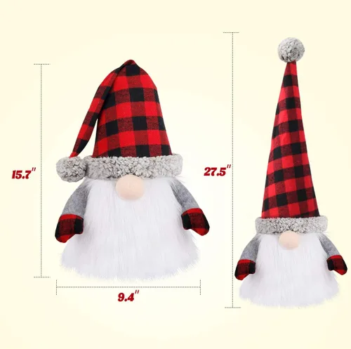 Miniatura 6 de D-FantiX Adorno para árbol de Navidad, 27.5 pulgadas, gran gnomo sueco Tomte, adornos de Navidad, gnomos de Papá Noel, decoraciones de Navidad
