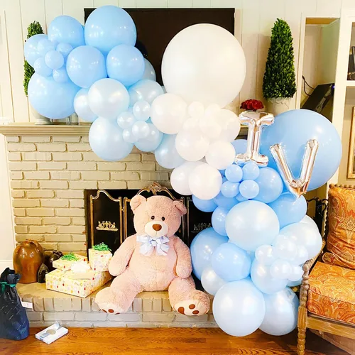 Miniatura 8 de Voircoloria - Globos azul bebé claro, paquete de 66 globos de 12 pulgadas de látex para fiestas para niños y niñas, para cumpleaños, baby shower, 16
