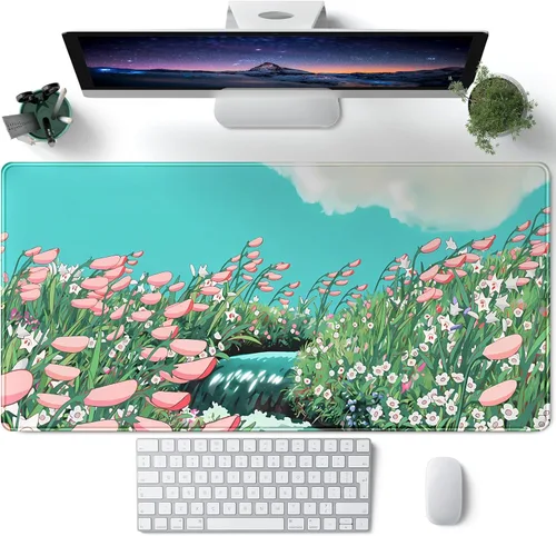 Miniatura 23 de Alfombrilla de mouse japonesa para juegos, color morado, XXL, extendida, anime, genial, grande, para teclado, mouse, alfombrilla de escritorio