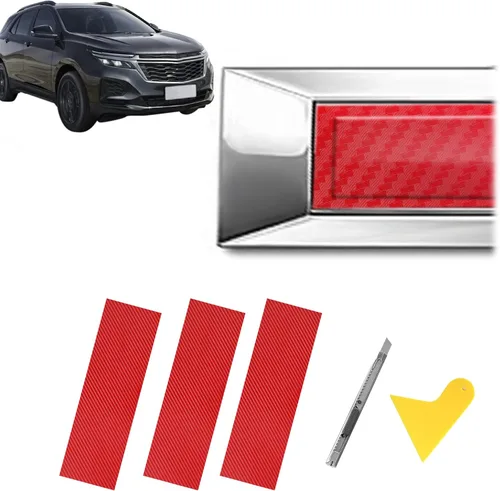 Miniatura 16 de QianBao Compatible con envoltura de vinilo de fibra de carbono de 11.8 x 4 pulgadas, kit de envoltura de emblema Chevy Bowtie con espátula y Negro 6