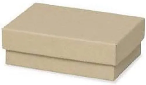 Miniatura 2 de RJ Displays Paquete de 16 cajas de regalo de cartón de papel kraft marrón rellenas de algodón para collares, pulseras, relojes y regalos pequeños