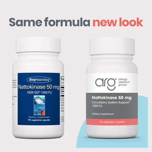 Miniatura 2 de Allergy Research Group Nattokinase NSK-SD 50 mg - Apoya la circulación saludable - de soja fermentada - 90 cápsulas