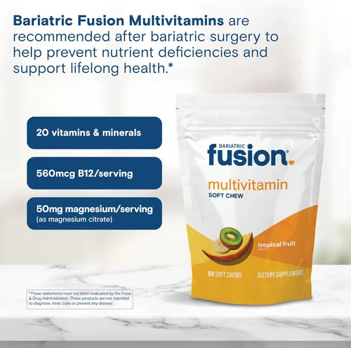 Miniatura 5 de Bariatric Fusion Multivitamínico bariátrico suave con sabor a fruta de cereza y piña para pacientes poscirugía bariátrica, incluyendo derivación