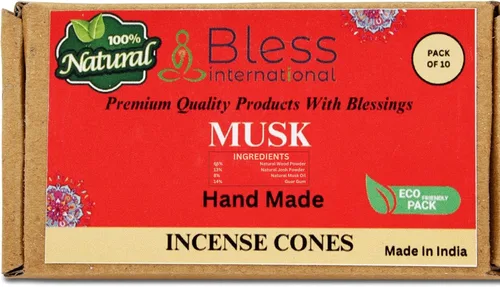 Miniatura 18 de Bless International Conos de incienso 100% naturales de lavanda hechos a mano, sumergidos a mano, libres de químicos orgánicos para purificación
