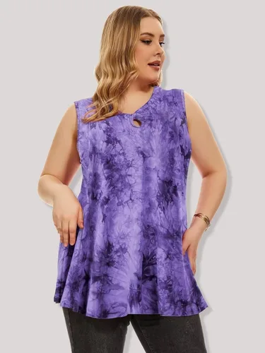Miniatura 4 de LARACE Camisetas sin mangas de talla grande para mujer, camisetas recortadas, ropa de moda, ajuste holgado, blusas sin mangas con nudo torcido