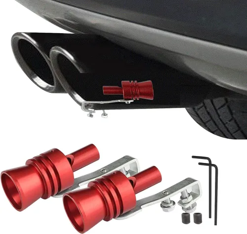Miniatura 8 de 2 piezas de silbato turbo para coche, silbato turbo universal de aleación de aluminio, silbato de tubo de escape de sonido turbo de aleación de Negro