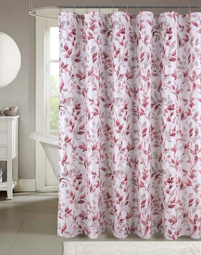 Miniatura 7 de Serafina Home Cortina de ducha bohemia, diseño floral de mandala azul marino, verde azulado, blanco, tela, 72 x 72 pulgadas, resistente a