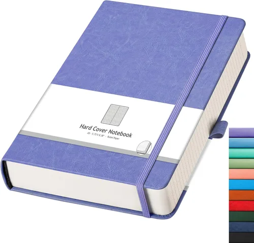 Miniatura 22 de AHGXG Cuaderno rayado – 320 páginas numeradas grande B5 grueso diario universitario rayado, papel rayado grueso de 100gsm, tapa blanda de piel Azul