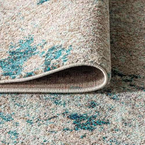 Miniatura 5 de JONATHAN Y CTP103A-3 Alfombra contemporánea POP moderna abstracta vintage desvanecida para interiores, estilo bohemio, fácil de limpiar, alto Azul