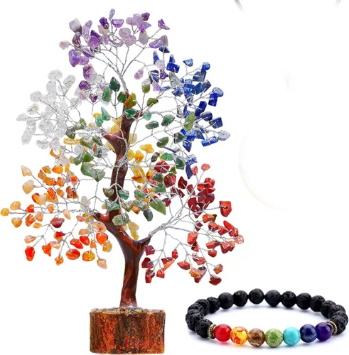 Miniatura 19 de Árbol de 7 Chakras, Cristales y Piedras Curativas, Árbol de la Vida de Chakra Árbol de Cristal para Energía Positiva, Regalos de Cumpleaños