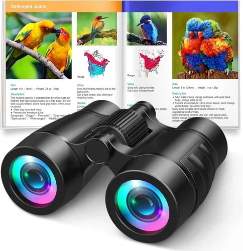 Juguetes para niños de 3 a 8 años: prismáticos para niños con manual de observación de aves 4 5 6 7 8 años niños niñas regalos de Navidad y