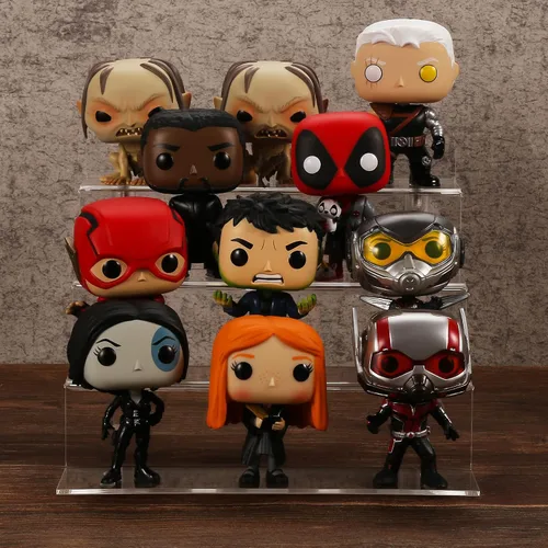 Miniatura 6 de Estante acrílico de 9 pulgadas para organizador de perfume en paquete de 3, 4 estantes Funko POP de 4 niveles, organizador de colonia, soporte