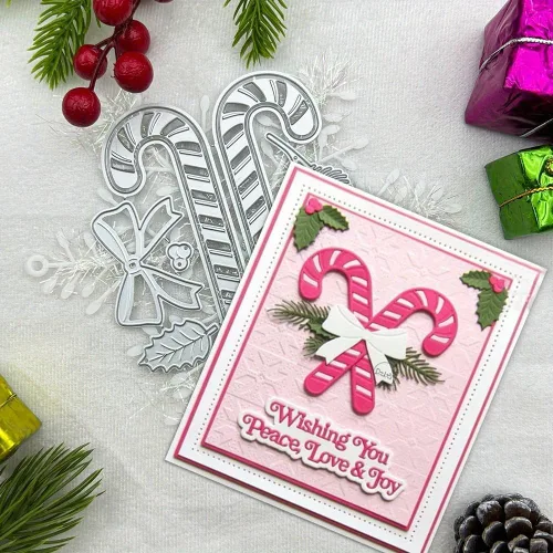 Miniatura 7 de Lapoo Troquel de corte de metal de Navidad para álbumes de recortes, fondos 3D, troqueles de corte de marco, decoración de álbum de bricolaje