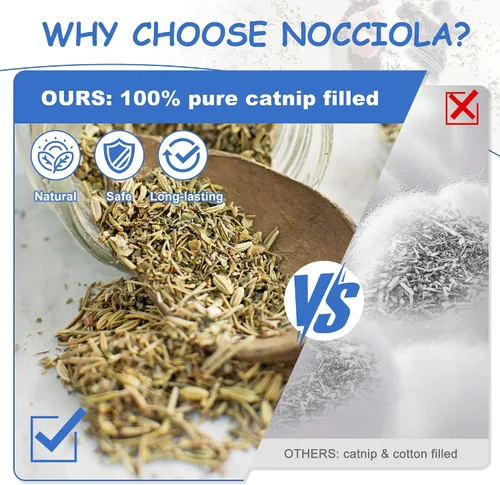 Miniatura 2 de Nocciola Paquete de 3 juguetes de hierba gatera para gatos, divertidos juguetes para gatos rellenos con hierba gatera orgánica 100% pura, juguetes