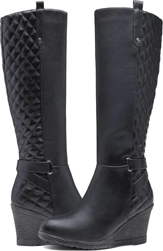 Miniatura 5 de Vepose Botas altas hasta la rodilla para mujer 9652 Botas de cuña con cremallera lateral