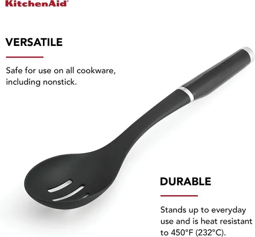 Miniatura 7 de KitchenAid Juego clásico de cuchara y espátula ranurada, color negro