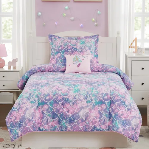 Miniatura 35 de Juego de edredón para niños Kaleido Space tamaño individual para niños, juego de ropa de cama para niños con luz en la oscuridad para jugadores, 1