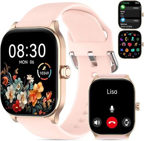 Miniatura 10 de Reloj inteligente para mujeres y hombres (responder/realizar llamada), relojes inteligentes con monitor de frecuencia cardíaca/SpO2/sueño/estrés