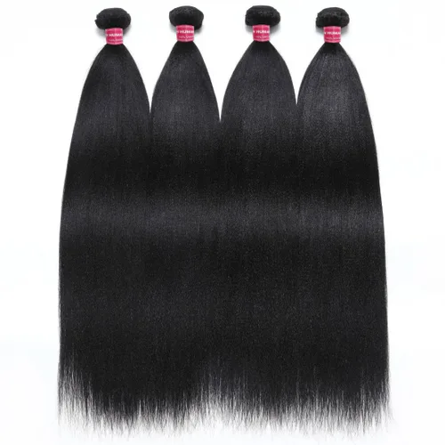 Miniatura 4 de Beauty Forever Yaki - Extensiones de cabello humano virgen mongol sin procesar, grado 12A, 3 paquetes de cabello humano virgen mongol sin procesar