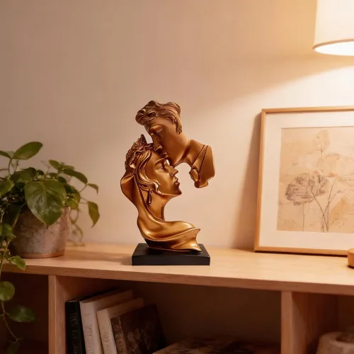 Miniatura 6 de Escultura de beso para parejas, arte abstracto, escultura de pareja, decoración de estatua de resina, estatua romántica utilizada para decoración