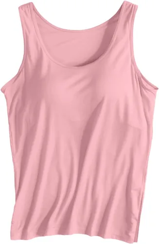 Miniatura 24 de Camiseta sin mangas con brasier integrado para mujer, sin mangas, correa ancha, ropa de dormir básica, para entrenamiento, yoga, camisola acolchada