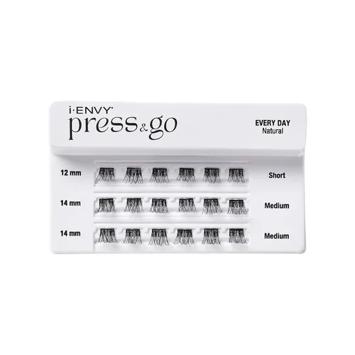 Miniatura 2 de i•ENVY Press&Go Pestañas autoadhesivas, sin necesidad de pegamento, racimos de pestañas postizas, pestañas de un solo paso fáciles de aplicar, sin