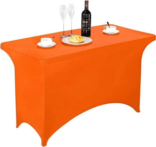 Miniatura 14 de FORLIFE - Funda de mesa de elastano, mantel ajustado de 4 pies para mesas rectangulares, funda elástica para patio, universal para bodas, banquetes