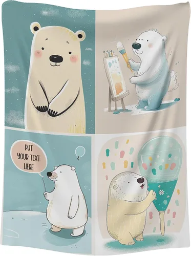 Miniatura 24 de Baby Boy Bear Blanket - Personalized Baby Girl Gifts, Baby Blankets Personalized with Name, Ideal as Mothers Day Bear Gift 30" x 40" B10004
